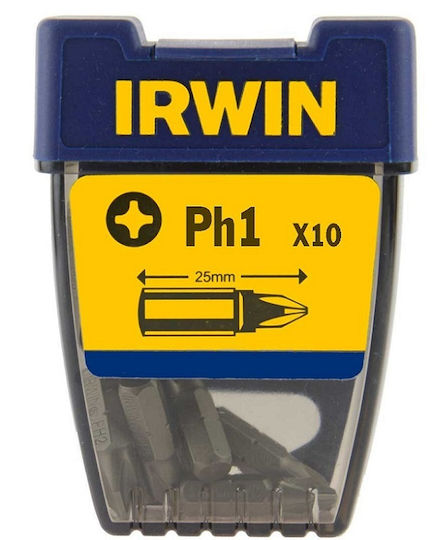Grot Bit Phillips Type Tip 1/4" 25mm 10 Pcs Ph1 I-10504330