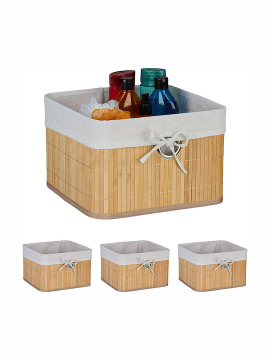 Relaxdays Bamboo Beige Storage Basket 20x31x31cm
