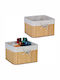 Relaxdays Coș De Depozitare Din Bambus Bej 20x31x31cm