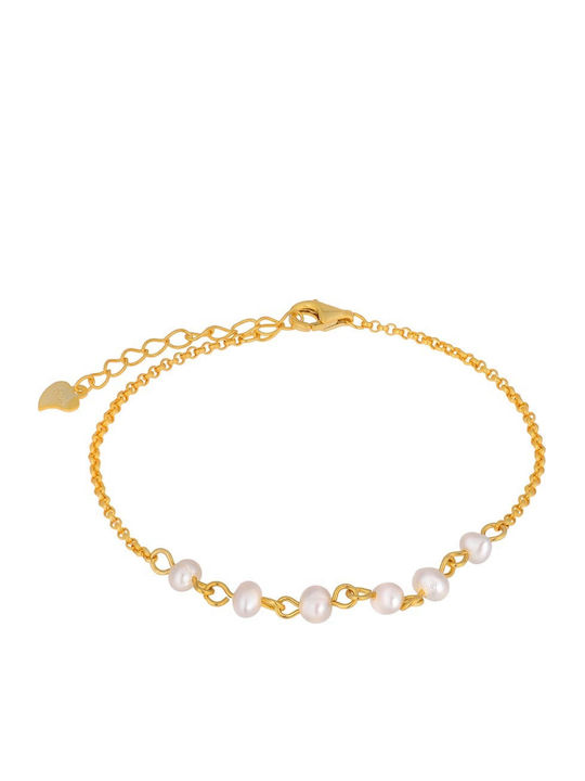 Prince Silvero Damen Armband aus Silber Vergoldet mit Perlen