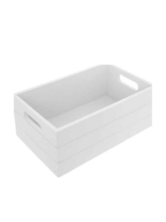 Orion Καλάθι Αποθήκευσης Bamboo Λευκό 26x16x11cm