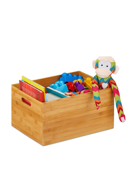 Relaxdays Storage Basket Bamboo Beige 21x40x30cm