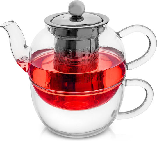Orion Сет За Чай С Чаша И Филтър Стъклен Прозрачен 350ml 2 Броя