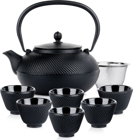 Vilde Tea Set with Mug and Filter Cast Iron Black 1000ml 8 Pieces