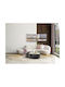 Acrylic Painting Confines 145x50 Silver Frame White Grey Ecru Brown Black Beige Multicolored Gold