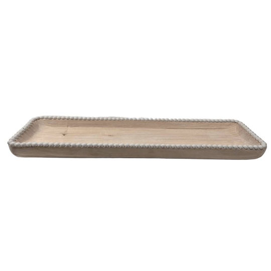 keleman Διακοσμητικό Μπωλ Ξύλινο Λευκό 71x14x3cm