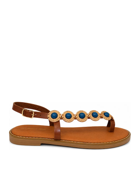 Flache Sandalen für Damen Braun SM-MRS-F02-26SA-KAMEL