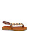 Flache Sandalen für Damen Braun SM-MRS-F02-26SA-KAMEL