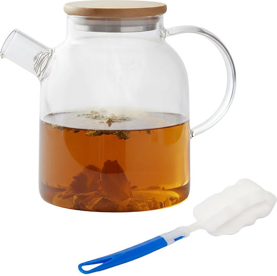 Relaxdays Τσαγιέρα με Φίλτρο Γυάλινη 1800ml