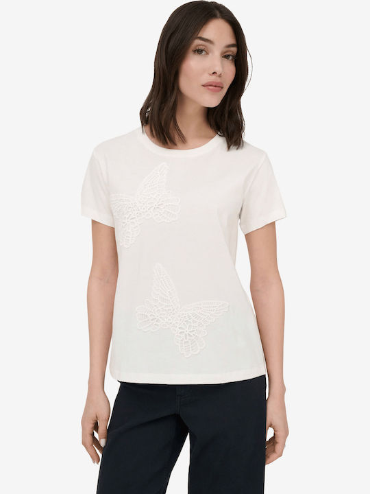 Damen Bluse Baumwolle Kurzärmelig Weiß