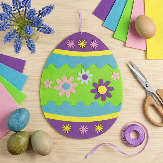Easter Felt Hanging Egg Decoration 38x28 Cm 3 Designs