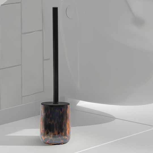 5Five Brown Glass Bathroom Toilet Brush