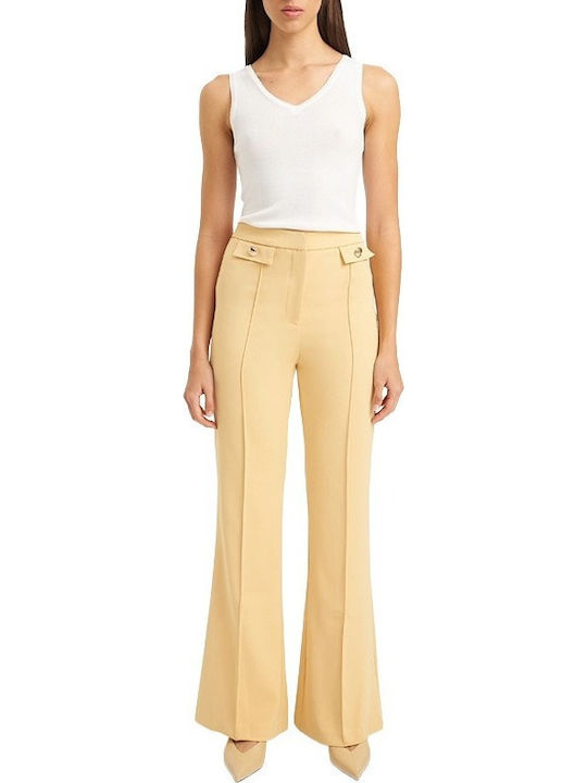 Women's Fabric Trousers Yellow