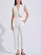 Pantalon Dama Din In Cu Elastic Ecru