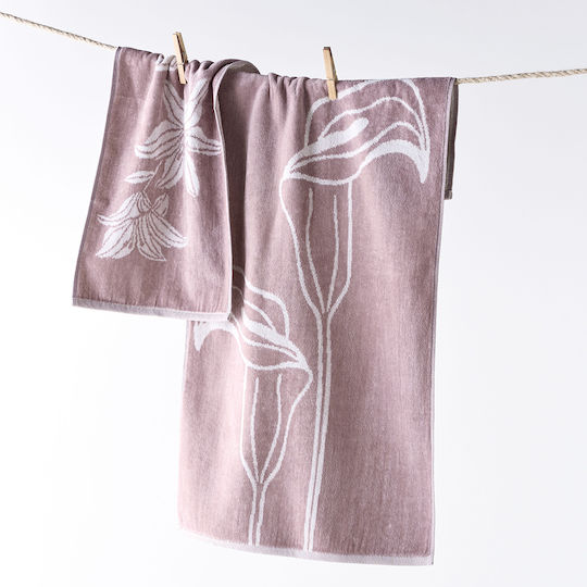 Kentia Πετσέτα Χεριών Stylish 30x50εκ. Mauve Βάρους 500gr/m²