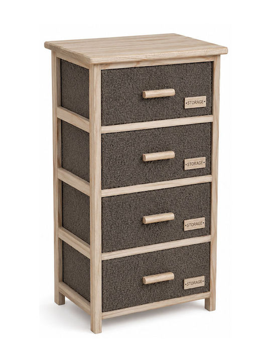 Fabric Storage Drawers with 4 Drawers L40xW29xH73cm