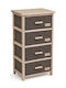 Fabric Storage Drawers with 4 Drawers L40xW29xH73cm