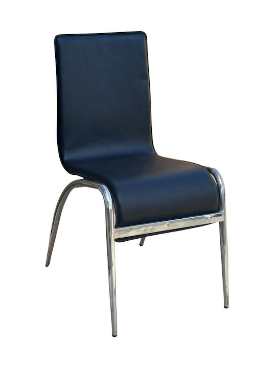 Mdc-89 Dining Chair With Black Artificial Leath...