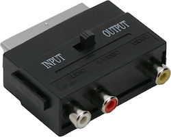 Scart Euro Към 3 × RCA Адаптер Switch Аудио Видео Конвертор Scart Euro Към 3 × RCA Адаптер Switch Аудио Видео Конвертор