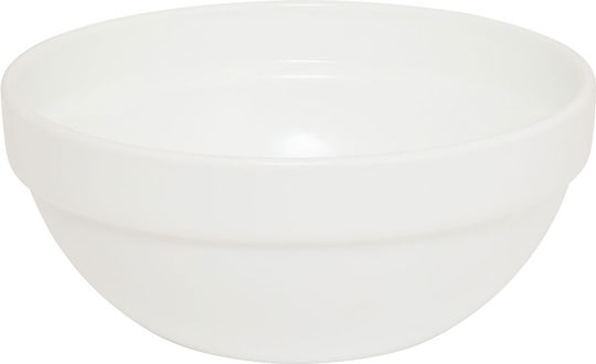 Serving Bowl Round Glass White With Diameter 17.8cm