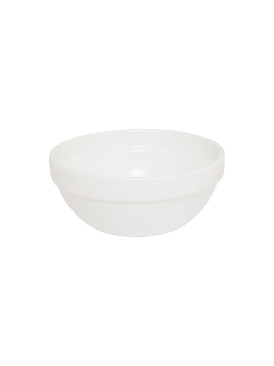 Round White Glass Serving Bowl with Diameter 15cm