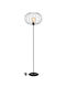 Heronia Floor Lamp H150xL35cm with Socket for E27 Bulb Black