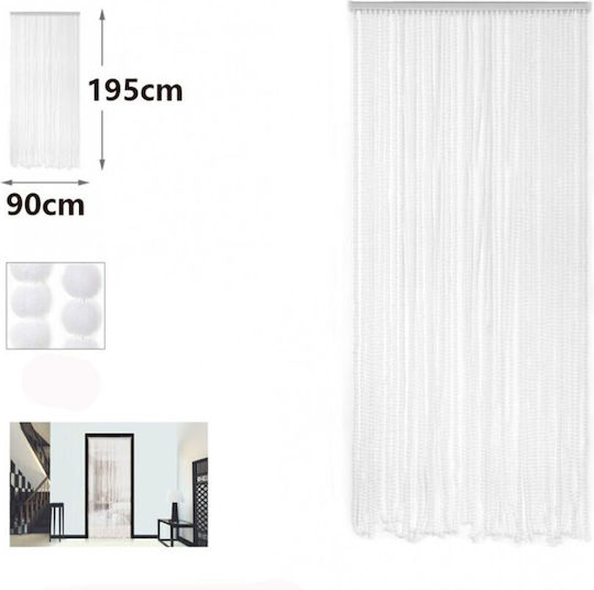 Galifas Κουρτίνα Πόρτας από Πλαστικό Λευκή 90x195cm GBP-416460