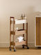 5Five Wooden Kitchen Trolley 3 Tiers 40x20x80cm