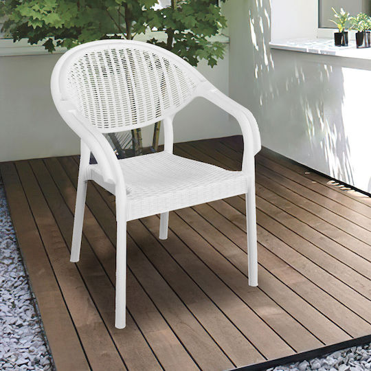 Gartenstühle Kunststoff Weiß 62x44x82cm