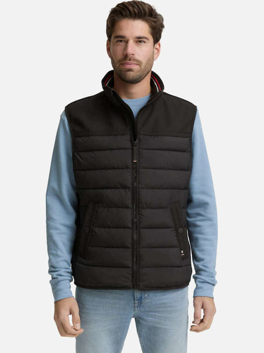Tom Tailor Ärmelloses Puffer Jacke Schwarz