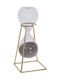Glass Hourglass 4 Colors Metallic Base 6x6x19cm Gray Aria Trade