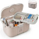 Relaxdays Plastic Medicine Box Beige Grey 17x18...