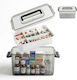 Relaxdays Plastic Medicine Box Beige Transparent Gray 17x21x29 Cm