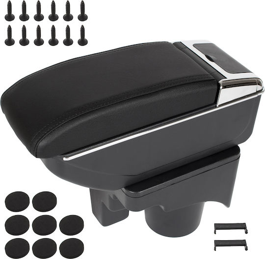 Vw Golf Vi 08-13 Armrest Storage Black Eco-leather + Mounting Kit