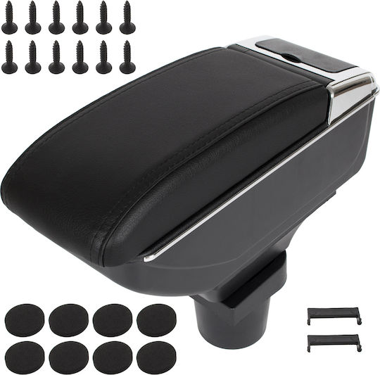 Toyota Yaris Ii 06-12 Armrest Storage Black Eco-leather + Installation Kit