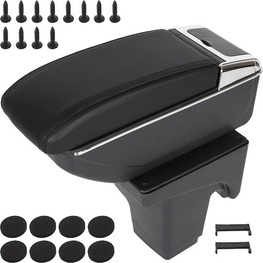 Ford Focus Mk3 10-14 Armrest Storage Black Eco-leather + Mounting Kit