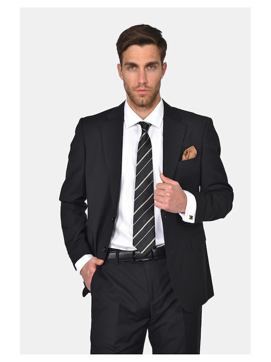Winter Men's Suit with Regular Fit Black