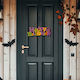 Decorațiune Halloween Happy Halloween Agățabilă Din Mdf 42 5 X 18 Cm Portocalie Violetă Neagră Sclipitoare