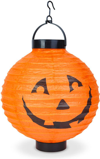 Halloween Lantern Led 2 X Aaa 20 Cm Pumpkin Orange Adjustable On Off Hanging