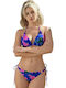 Set Bikini Blumen Blau A-1180-Klein