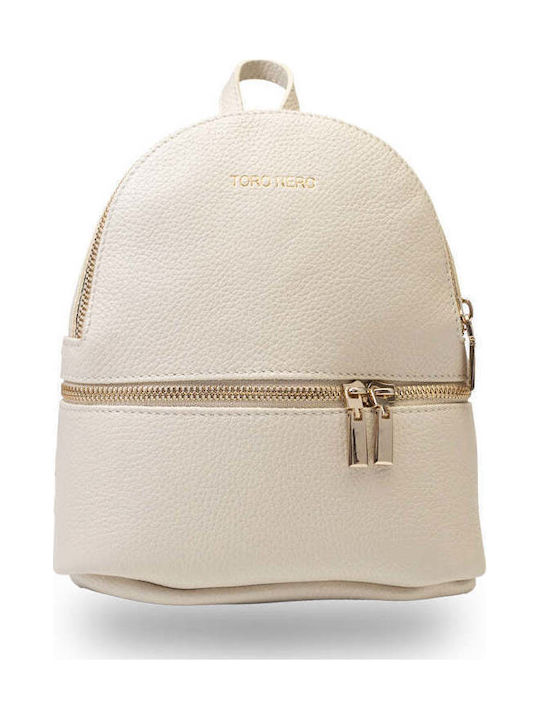 Toro Nero Leder Damen Handtaschen und Damentaschen Rucksack Beigen