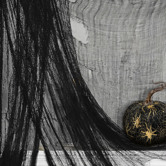 Black Halloween Curtain Textile 180x75 Cm Indoor Outdoor Decor