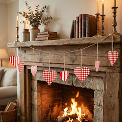 Ghirlandă Inimă 2 M Valentine Roșu Alb Decorațiuni 12 Bucăți Petrecere Romantică
