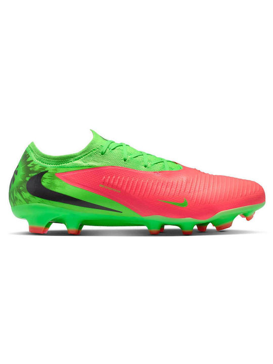 Nike Phantom 6 Low Pro Erling Haaland Football Shoes with Cleats FG Hot Punch / Green Strike / Black