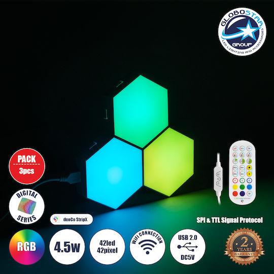 GloboStar Decorative Lighting LED RGB 3pcs 10.5x10.5x3cm