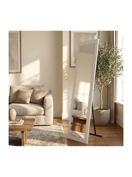 Megapap Καθρέπτης με Λευκό Ξύλινο Πλαίσιο 150x40cm