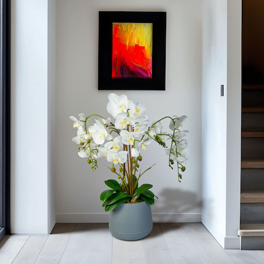 Plantă Artificială Orhidee Albă 83 Cm Premium Realistă Decor Acasă Birou Evenimente