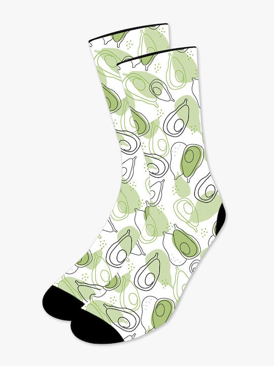 Printed Avocado Pattern Sock Nodo