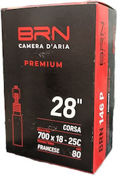 Brn Premium 700x18/25c Fv80mm Αεροθαλαμος Ποδηλατου Αφαιρουμενη Βαλβιδα Brn146p