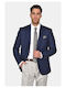 Winter Men’s Suit Jacket with Regular Fit Blue